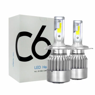 H4 BI XENON HI/LOW BEAM C6 72W LED CONVERSION HEADLIGHT KIT XENON WHITE 6000K - Image 1 of 4
