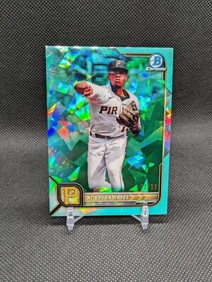 Ke'Bryan Hayes Pirates 2022 Bowman Chrome Sapphire Aqua Refractor #'d 71/99 - Image 1 of 2
