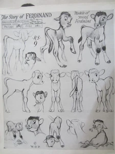 Foglio Modellino Animazione Disney La Storia di Ferdinando Autentico Vintage 1936 - Foto 1 di 1