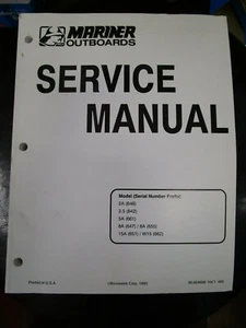 90-824936 Volume 1 Mariner/Mercury service manual 2A-3.5-5A-8A-15A-W15 - Picture 1 of 1