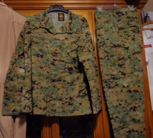 USMC MARPAT Uniform WOODLAND Combat Shirt & Pants in size SMALL SHORT USED SS - Bild 1 von 7
