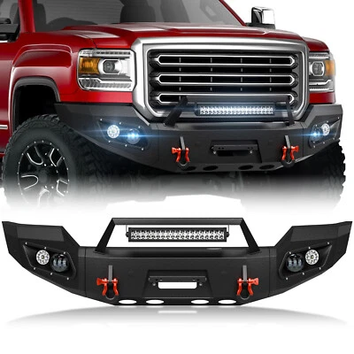 Front Bumper for 15-2019 GMC Sierra 2500 3500 HD Pickup Truck Off-Road+LED Light Foto 1 de 4