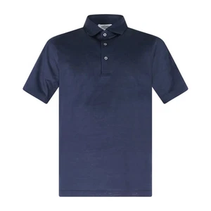 Gran Sasso - Polo blu manica corta con collo camicia in cotone filo di scozia pe - Imagen 1 de 1