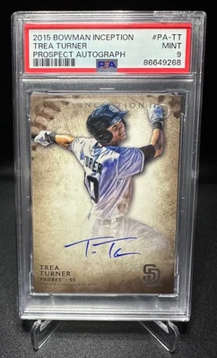 2015 Bowman Inception - Trea Turner - Prospect Autograph  - PSA 9 - #PA-TT - Image 1 of 4