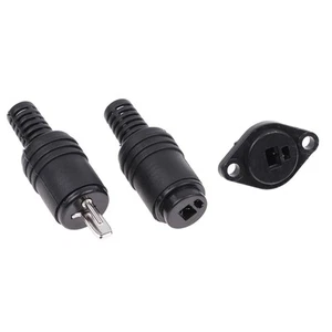 1 pièce 2 broches DIN haut-parleur prise fil 2P hifi haut-parleur câble connecteur à souder - Photo 1/14