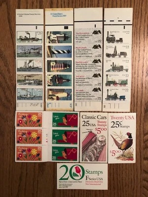 Lot 0f 8 Unused US Postal Stamp Booklets 1987-1991 MNH F/VF 2 Sealed - Image 1 of 2
