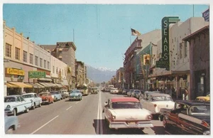 1950's San Bernardino, California Downtown, Sears Roebuck, Autos - Old Postcard - Bild 1 von 2