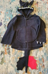 Custom Made OOAK HTTYD Toothless-Inspired Dragon Hooded Jacket, Youth Unisex 8/9 - Picture 1 of 12