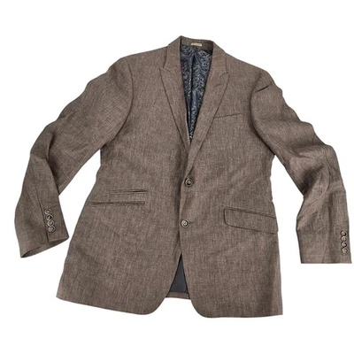 Abrigo Deportivo Joseph Abboud 100% Lino Tweed JOE Marrón Para Hombre 42L Academia  Foto 1 de 4