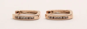 9ct Gold & Diamond Earrings - Picture 1 of 3