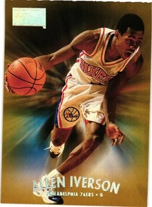 1997-98 SKYBOX PREMIUM BASKETBALL REEBOK GOLD #100 ALLEN IVERSON - Picture 1 of 2