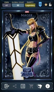 Topps Marvel Collect Magik Top Tier Leading Ladies Color Match Legendary - Picture 1 of 2
