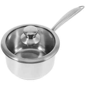 Olla de leche de acero inoxidable sopa con tapa estofado salsa multifuncional sartén pequeña - Imagen 1 de 12