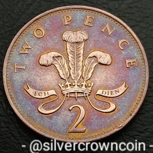 Great Britain 🇬🇧 UK 2 Pence 1992. KM#936. Bronze Two Cents coin. Welsh Plumes. - Picture 1 of 8