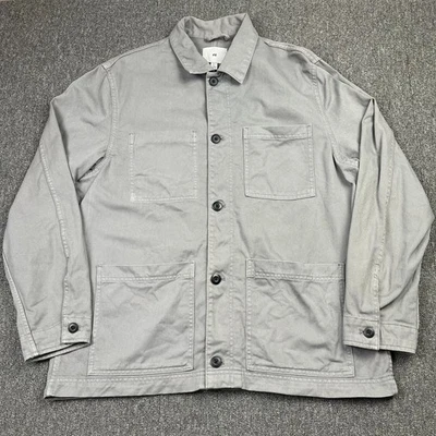 H&M Chaqueta Para Hombres Grande Gris Algodón Tareas Sobrecamisa Oi Polloi Ropa de Trabajo Chamarra Foto 1 de 4