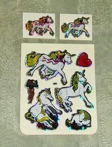 Vintage 80's BJ Decal Specialties Prism Unicorn Horse Sticker Sheet & Mods - Picture 1 of 2