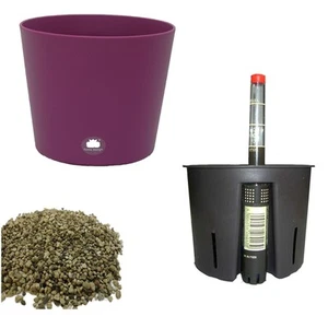 Set4 4 teilig Blumentopf Flori Ø 16 lila + Kulturtopf + Wasserstandsanzeiger für - Bild 1 von 4