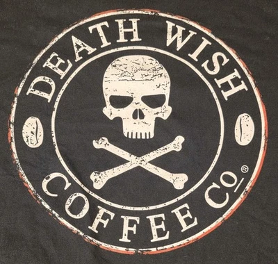 Death Wish Coffee T Shirt Mens 3XL Riding Skull Crossbones Logo Heavy Weight - Image 1 of 4