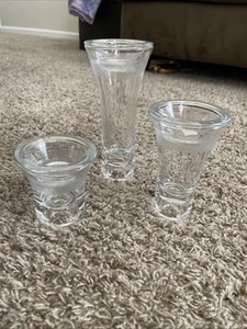 Partylite Clarity Candle Holders Set Of 3 Reversible Etched Glass Taper Tealight - Picture 1 of 20