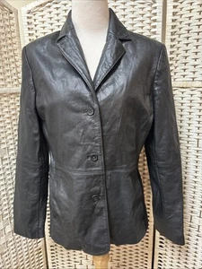 Amanda Smith Jacket Womens Size 10 Black Leather - Picture 1 of 10
