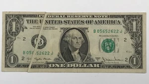 *Gutter Fold Error Note* Left Side - 1977A $1 Federal Reserve Note FRN New York - Picture 1 of 3