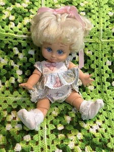 Vintage Galoob Puppe So Sorry Sarah Baby Gesicht #6 Schimmel blonde Haare blaue Augen Nostalgie - Bild 1 von 9