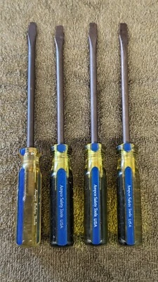 4 Ampco Safety Tools Slotted Flat Head Tip Shaft 5/16" S-49 BE-CU Non-Sparking - Image 1 of 4