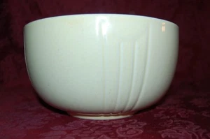Heavy Off-White Cream Color Ceramic Serving or Mixing Bowl Art Deco Style Vtg - Picture 1 of 12