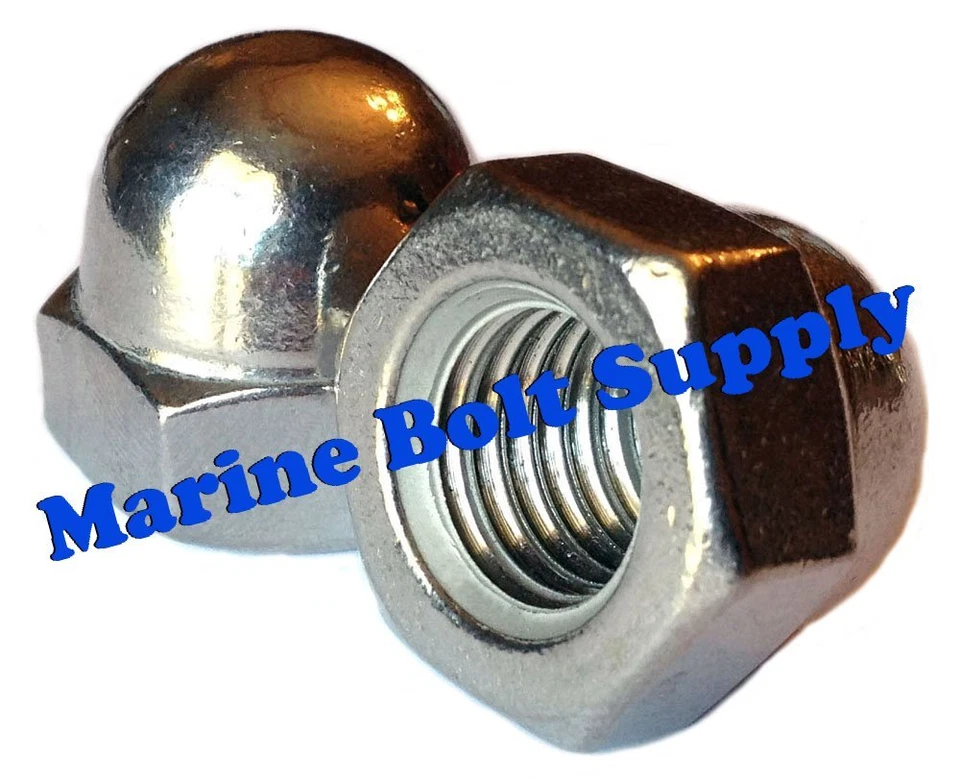 MARINE BOLT SUPPLY Type 18-8 Stainless Steel Acorn Nuts / Cap Nuts (sizes 6-32 to 1/2")