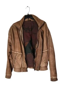Chaqueta de Vuelo U2 Wear Me Out Cuero Marrón Tostado Talla 40 Envejecida De Colección  - Imagen 1 de 14