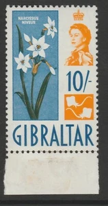 (Gibraltar) Gibilterra come Nuovo 1960-62 10 Giallo & Blu sg172 senza Linguella - Foto 1 di 2