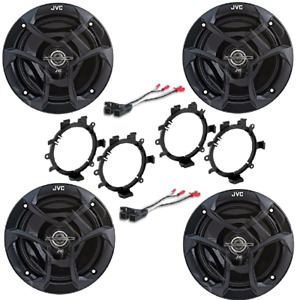 2 Pair JVC 6.5" 2-Way Speakers with Harness and Adapter For 2007 GM & Chevrolet