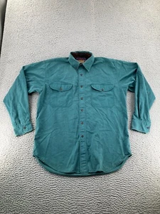 Vintage Chaps Ralph Lauren Shirt Men Medium Green 90s Country Cotton Long Sleeve - Picture 1 of 17