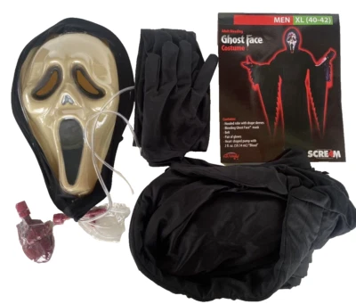 Disfraz de Halloween Scream 4 Adultos Hombres XL 40-42 Cara de Fantasma Sangrante Mundo Divertido Foto 1 de 4