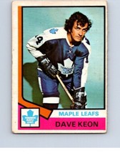 VINTAGE HOCKEY CARD O-PEE-CHEE 1974 TORONTO MAPLE LEAFS DAVE KEON  NO445