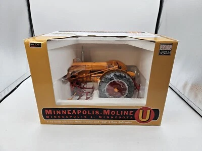 SpecCast 1/16 Scale Diecast Minneapolis Moline Tractor & "CQ" 2-Row Cultivator - Image 1 of 4
