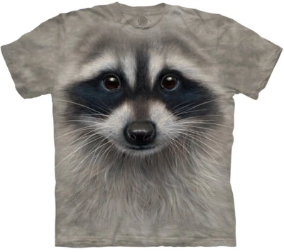 Raccoon Face Bandit Masked City Life Coon Gray Animal Mountain T-Shirt S-4X - Image 1 of 4
