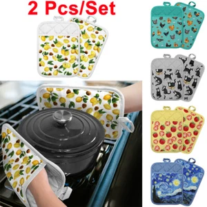 2 Pcs Kitchen Heat Resistant Pot Holders Hot Pads for Microwave Cooking - Picture 1 of 57