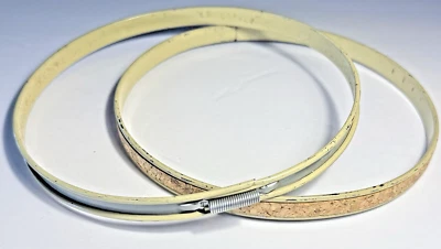 Metal Embroidery Cross Stitch Hoop Cork Lined Spring Tension 6" Round - Image 1 of 4