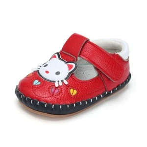 Baby Mädchen Lauflernschuhe 21 ~ECHTES LEDER~ Kitty rot Sandalen Slipper Schuhe - Bild 1 von 5