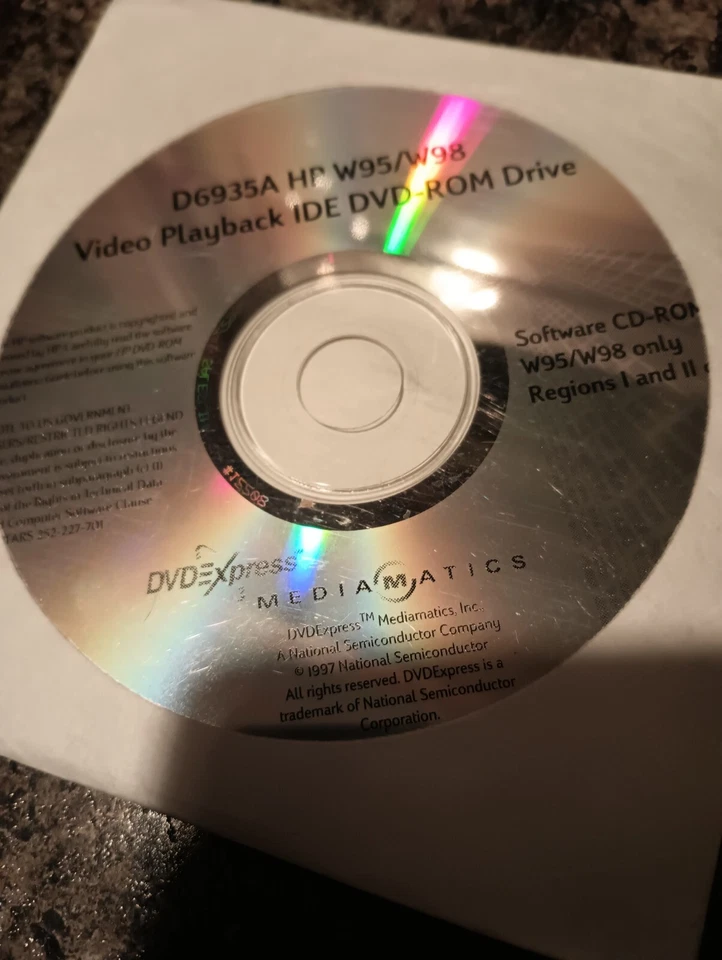 NEW- D6935A HP Windows 95 98 Video Playback IDE DVD-ROM Drive - Image 1 of 1