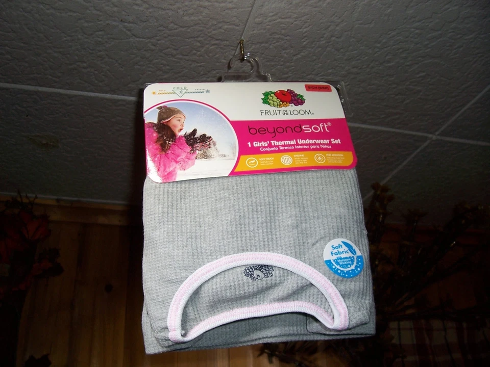 JUEGO TÉRMICO FRUIT OF THE LOOM NIÑAS 2 PIEZAS TALLA SM 6-6X GRIS SUAVE INVIERNO NUEVO Foto 1 de 1