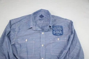 HOUSE OF BLUE MEN'S SIZE M LONG SLEEVE BUTTON UP SHIRT CHAMBRAY COLOR - Picture 1 of 9
