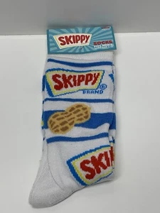 Skippy Peanut Odd Sox Novelty Funny Crew Socks Mens Size 6-12 Unisex Brand New - Picture 1 of 2
