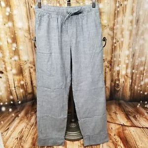 Levi Strauss & Co. Blue/White Pinstripe Linen Women's Sm Elastic Waist Pants - Picture 1 of 7
