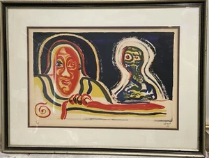 Vintage Marcel Pouget Framed Signed & Numbered Art Piece#66/90 With COA Paper - Picture 1 of 12