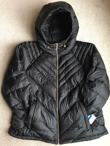 MICHAEL KORS Giubbotto imbottito donna trapuntato con cappuccio XL nero