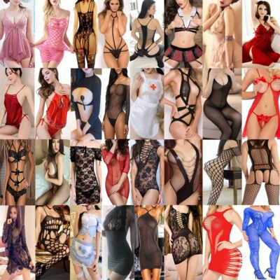 Lot Women Sexy Lingerie Dress G-string Underwear Babydoll Sleepwear Nightwear M - Image 1 of 4