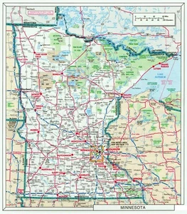 HOJA DE RUTA DEL ESTADO DE MINNESOTA PÓSTER BRILLANTE IMAGEN IMPRESIÓN FOTOGRÁFICA Stpaul político 3360 - Imagen 1 de 1