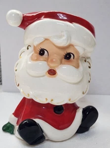Lefton's #A-190 HOLIDAY CHRISTMAS Santa 6" VASE 1950s Rare - Picture 1 of 9